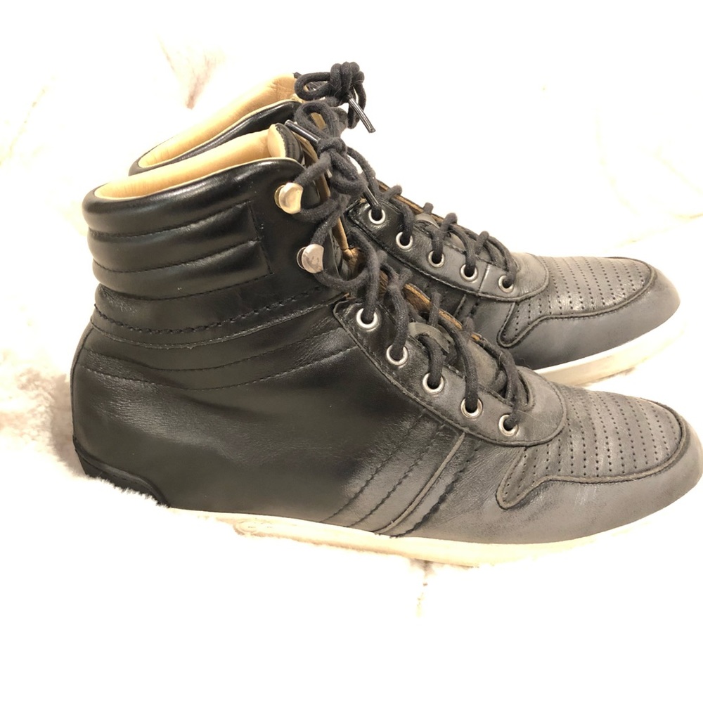 Men’s Ugg Em-Pire Black-Gray Ombré Leather Hi-Top- Size 9